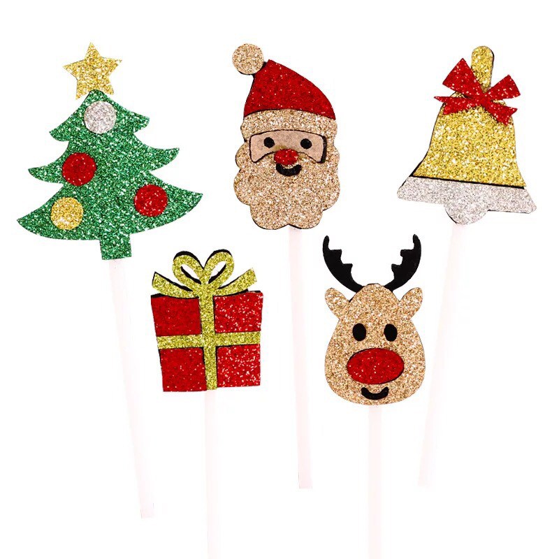 Phụ kiện trang trí Giáng sinh, bánh kem sinh nhật, bánh cup cake, decor cây thông noel