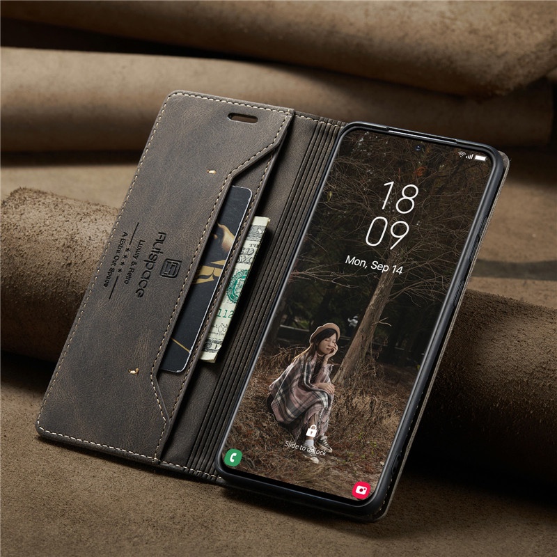 Vỏ nóng! Ốp Điện Thoại Da Nắp Gập Kiểu Ví Cổ Điển Cho Samsung S22 S21 S20 Ultra S10 Plus S21 FE S20 FE