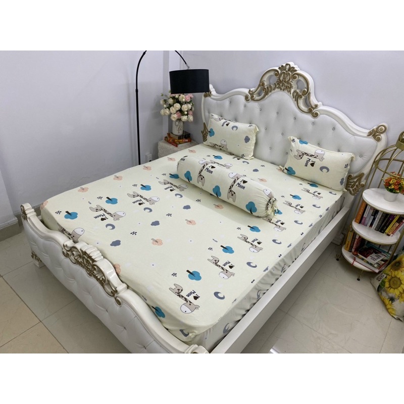 Bộ ga và vỏ gối thun Hàn mẫu hưu bi