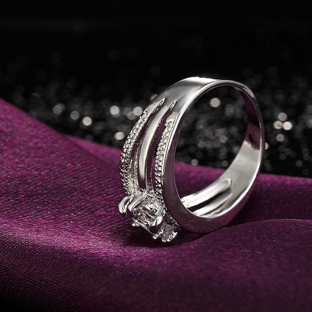 Nhẫn Hợp Kim Trang Trí Đính Đá Nhiều Lớp Thời Trang Cho Nữ