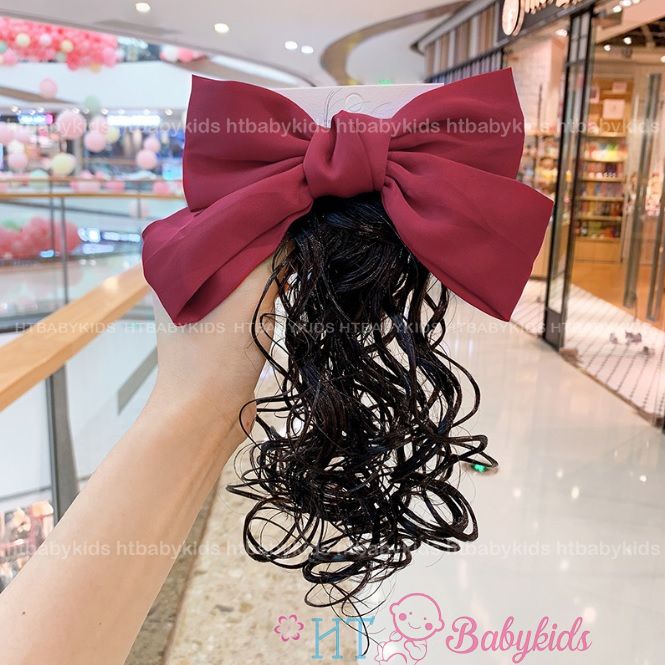 Tóc Giả Trẻ Em - Kẹp Đuôi Ngựa Có Nơ Cho Bé Gái