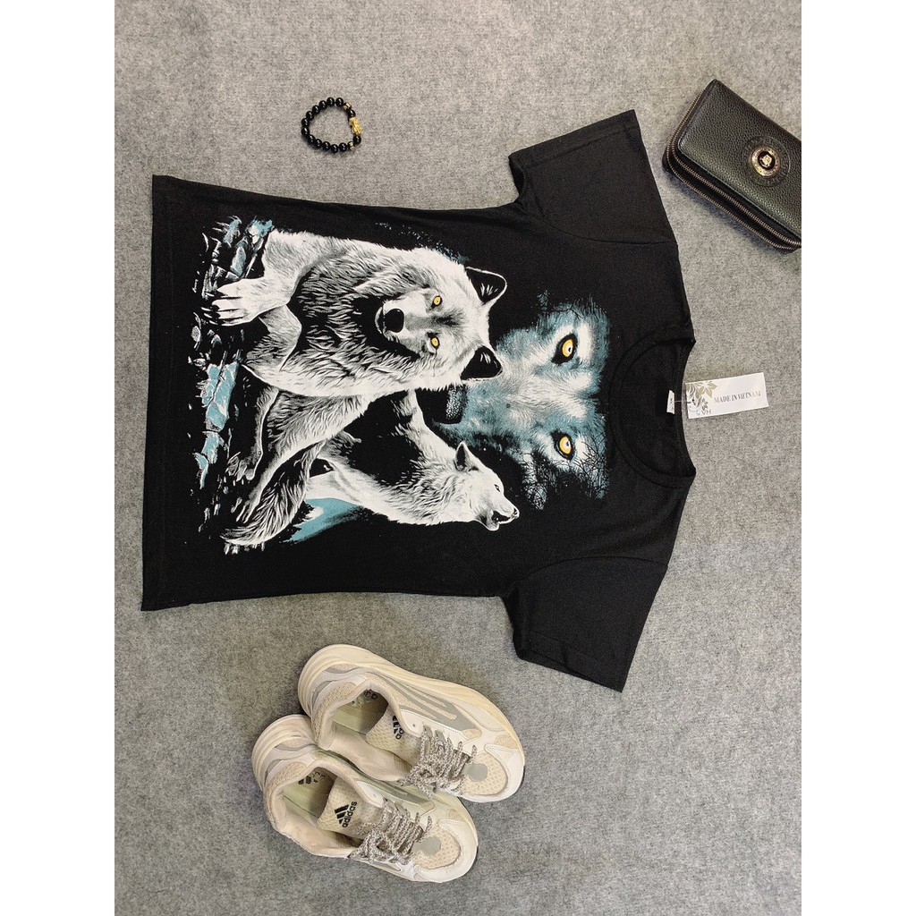 (Tặng 1 vòng Phong Thủy Tỳ Hưu) Áo Phông Nam In Hình 3D Sói Trắng Chất Thun Mát Mẻ - AP03 -Shop Hằng Mai | BigBuy360 - bigbuy360.vn