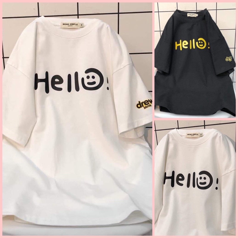 Áo Thun Trend Hello mặt mếu Áo new 100%Unisex nam nữ Hot 2022 Basic cotton loại 1 giá rẻ