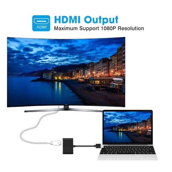 Cáp chuyển đổi cao cấp USB 3.0 to HDMI + VGA Onten OTN-5201B - hàng chính hãng