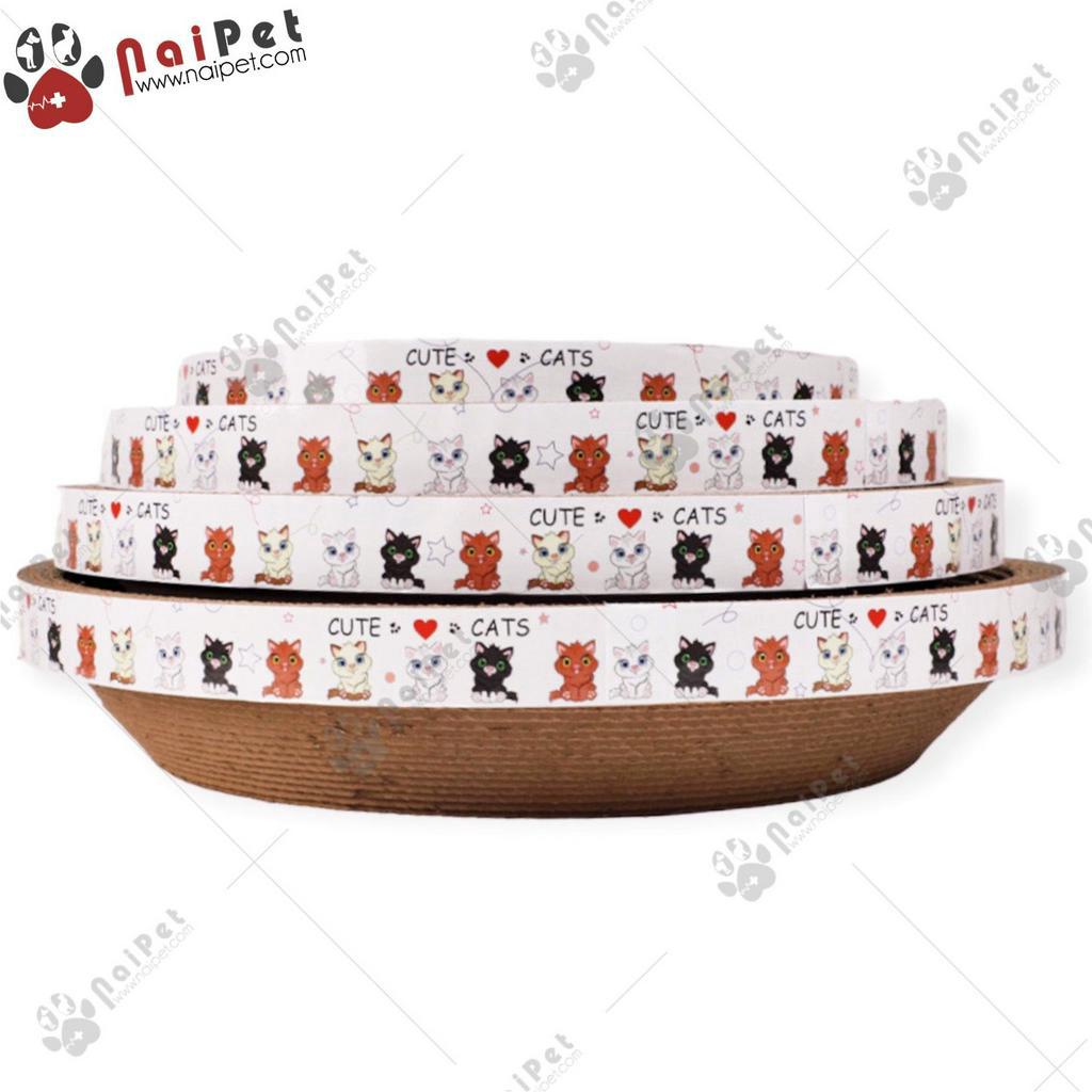 Bàn Cào Móng Carton Hình Tròn Cho Mèo BCM006