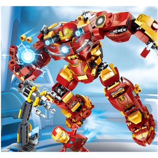 Bộ xếp hình siêu nhân LEGO siêu anh hùng ironman đỏ 568 chi tiết