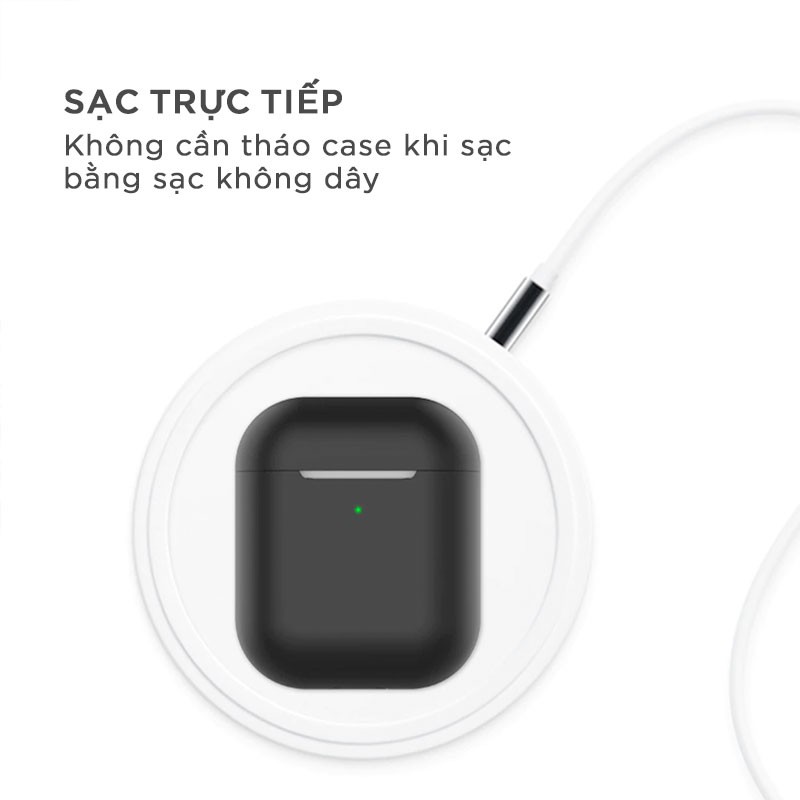 Case Airpods trơn chất liệu silicon dẻo, vỏ ốp đựng bảo vệ tai nghe bluetooth Airpod 1/2