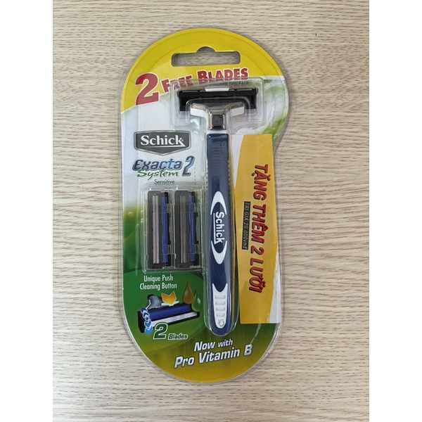 Dao Cạo Thay Lưỡi Schick Execta 2 System Vỉ 1 Cây Và 2 Đầu Cạo - Hàng chính hãng DKSH Việt Nam
