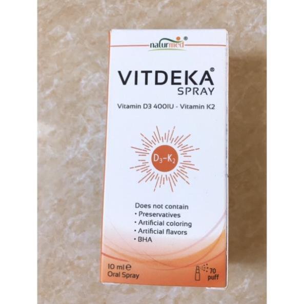 Vitdeka Spray dạng xịt bổ sung vitamin D3+K2 cho trẻ 10ml