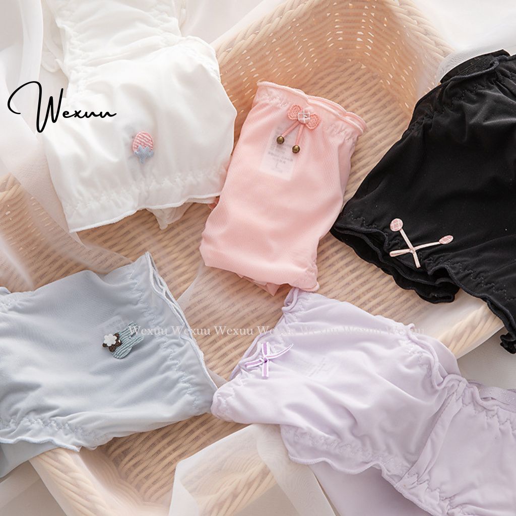 Quần lót nữ Wexuu Design viền bèo phối nơ vải su lạnh mềm mát kháng khuẩn cao cấp - QC131