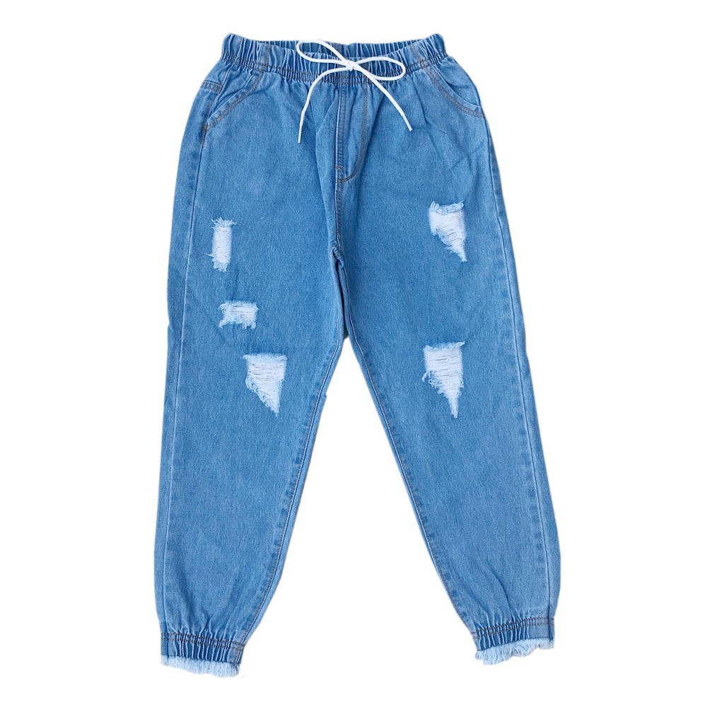 QUẦN BAGGY JEAN 9 TẤC LƯNG THUN NỮ