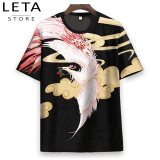 thun ngắn tay in 3D phượng hoàng bay lượn - HE24