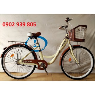 XE ĐẠP MINI THỜI TRANG DINHU 24 inch nữ cao từ 1m4 đến trên 1m6 có đủ màu xe đạp nữ dáng màu đẹp