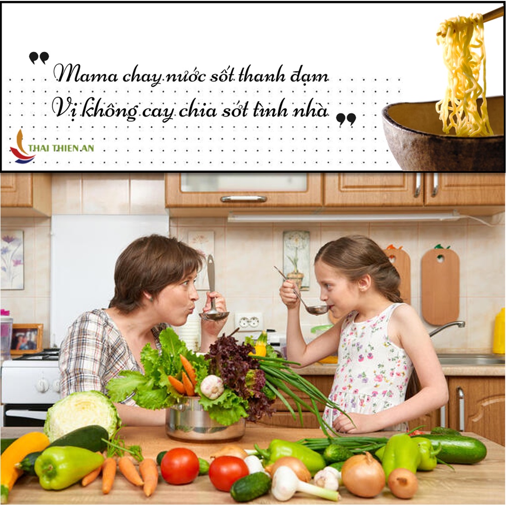 Mì chay rau củ MAMA Thái Lan 60gr - mì gói cho người ăn chay