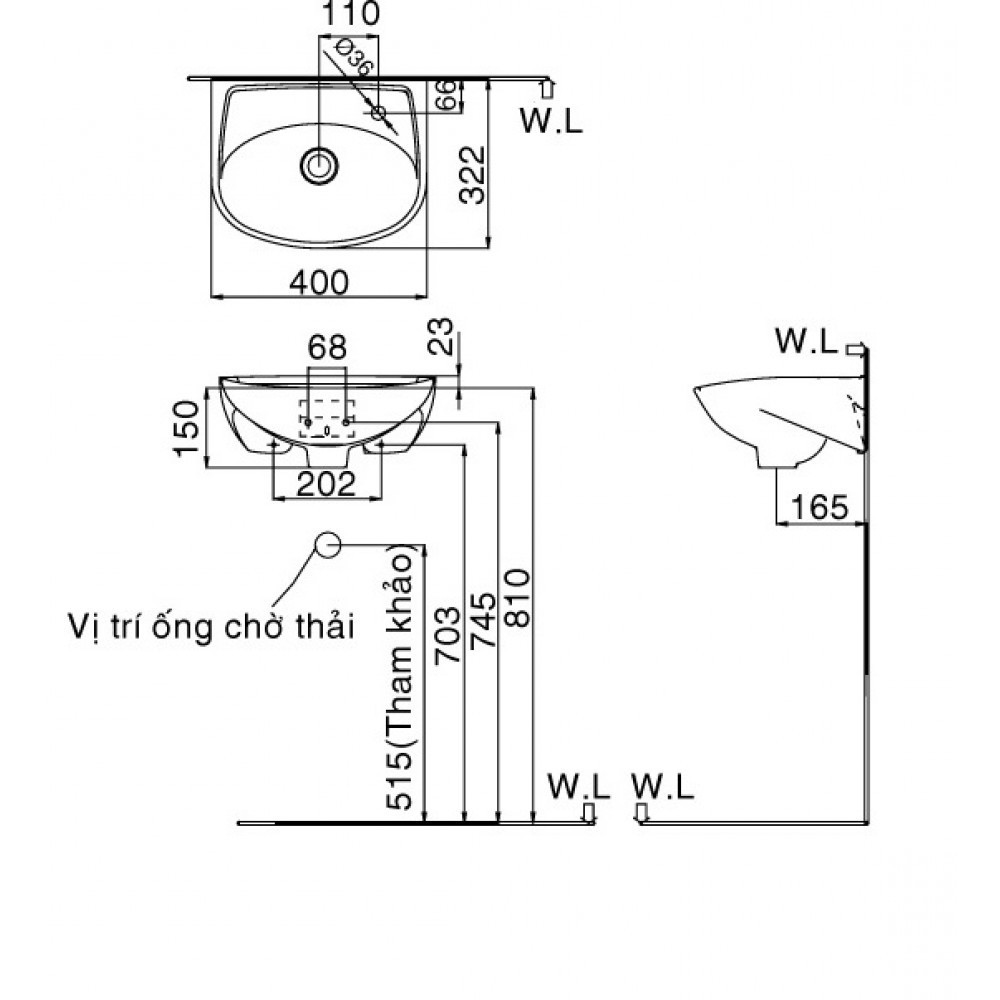 [NOWSHIP 1H HCM]Chậu Rửa Lavabo Inax L280V siêu Nhỏ, y tế L-280v (chưa vòi, xả)