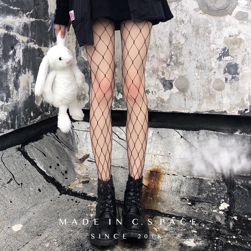 Vớ Lưới Tất Lưới Đùi Màu Đen Viền Ren Sexy Lolita Tất Nữ Cao Cổ Xinh Xắn Dể Thương Mainia Shop