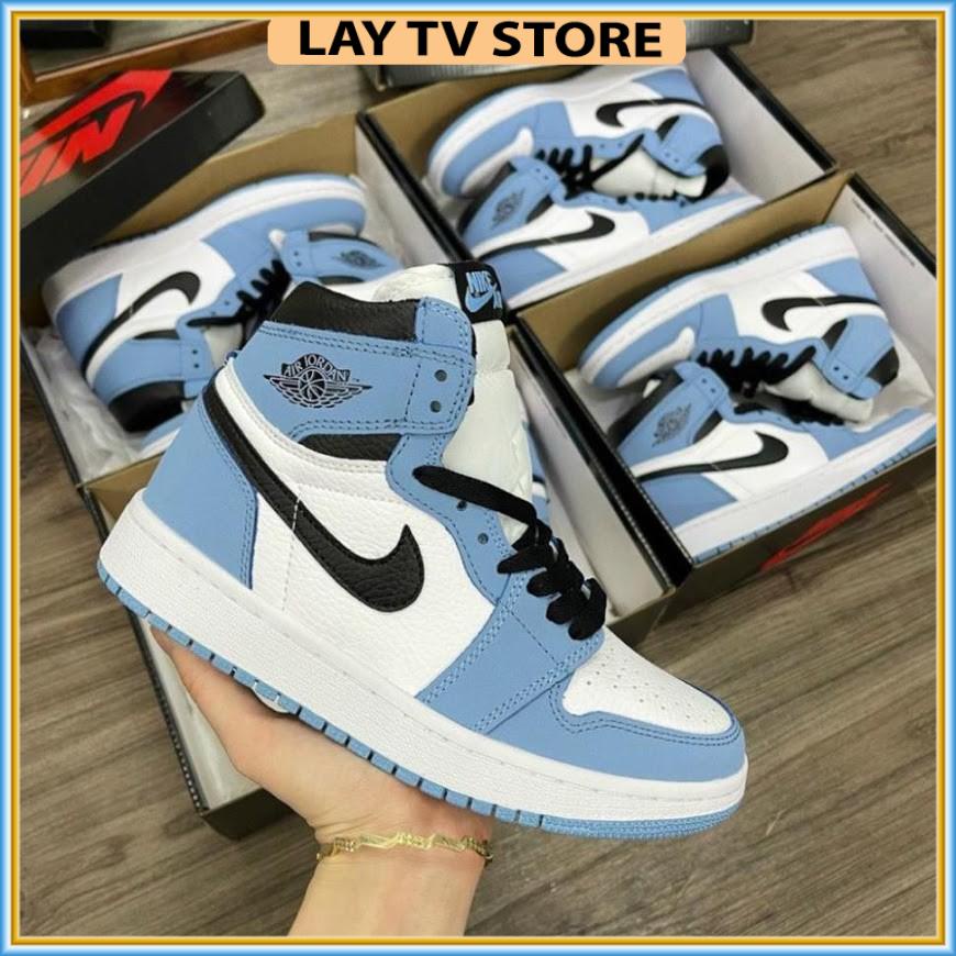Giày Thể Thao Jordan cổ cao ⚡️𝕋ổ𝕟𝕘 𝕂𝕙𝕠⚡️ Giày JORDAN xám vạch đen cao cổ nam nữ cao cấp full box bill