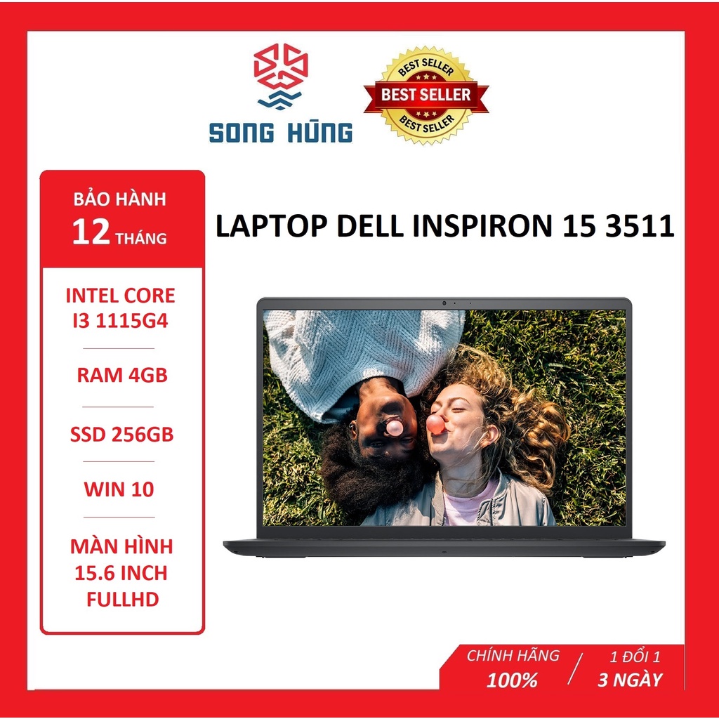 Laptop Dell Inspiron 15 3511 (i5-1135G7, Ram 8GB, SSD 256GB, FHD)Cảm ứng, laptop dell chính hãng