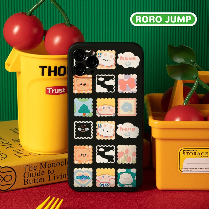Ốp iphone - Ốp lưng iphone cạnh vuông Tem hello cute dành cho ip 6 đến 14promax - ng043