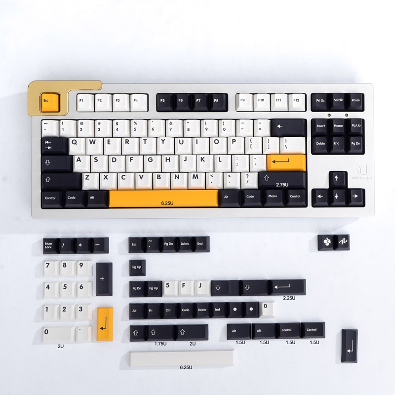 Bàn Phím 138 Phím Pbt Màu Trắng Đen Tối Giản Cho Bàn Phím Cơ 61 / 64 / 68 / 75 / 84 / 87