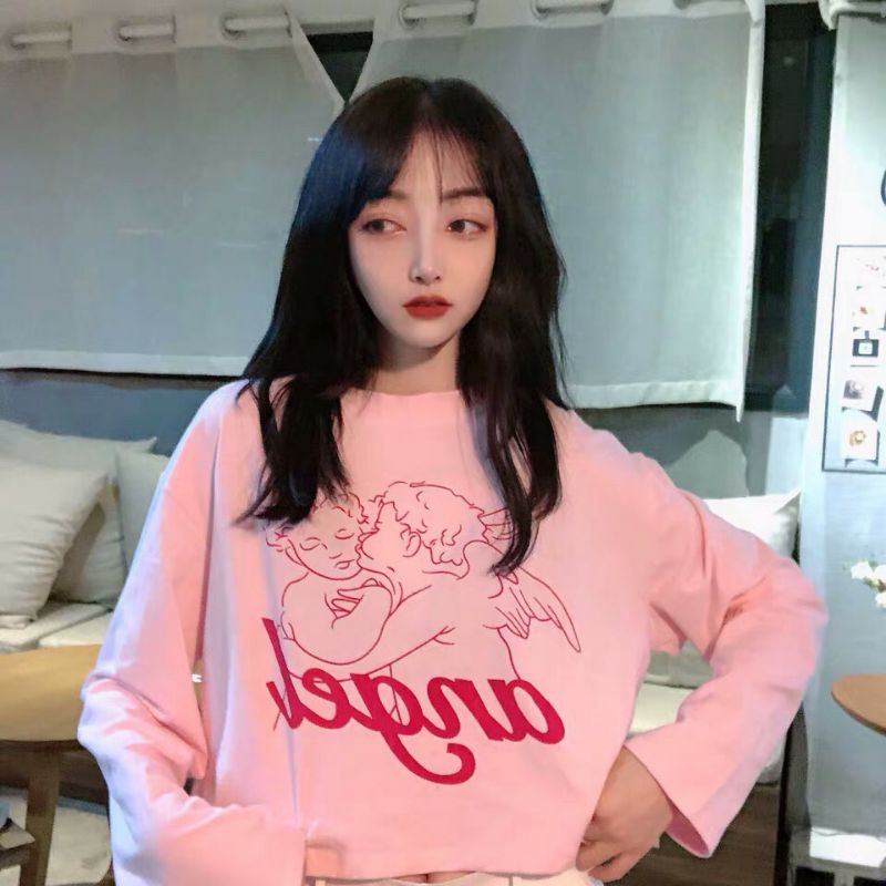 Áo Croptop Nữ Tay Dài Form rộng Freesize, Áo Croptop Thun Cotton Mềm Mịn