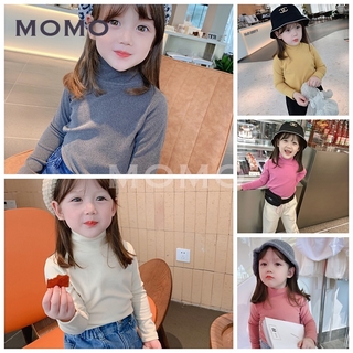 Áo thun cổ lọ tay dài thời trang cho bé gái từ 2-8 tuổi
