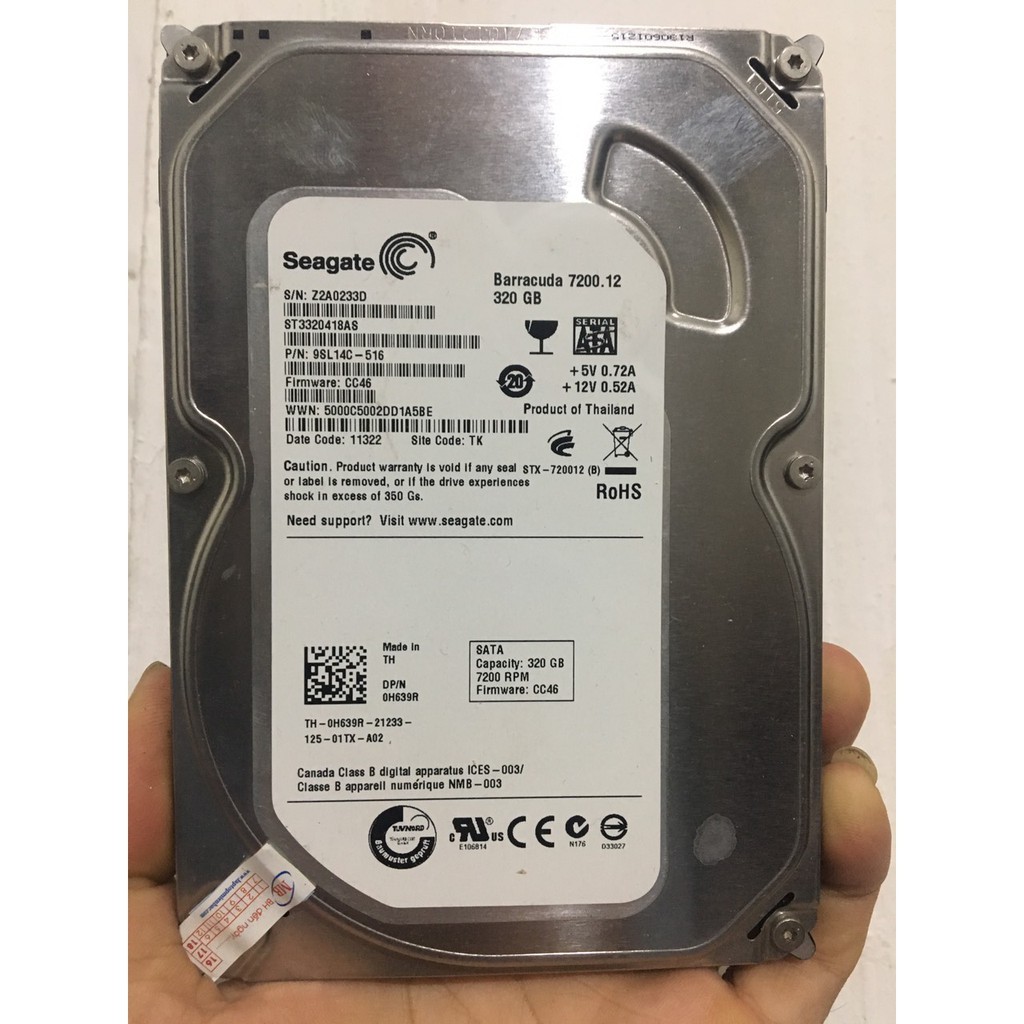 Ổ Cứng Tháo máy Case pc 320GB đã test good.