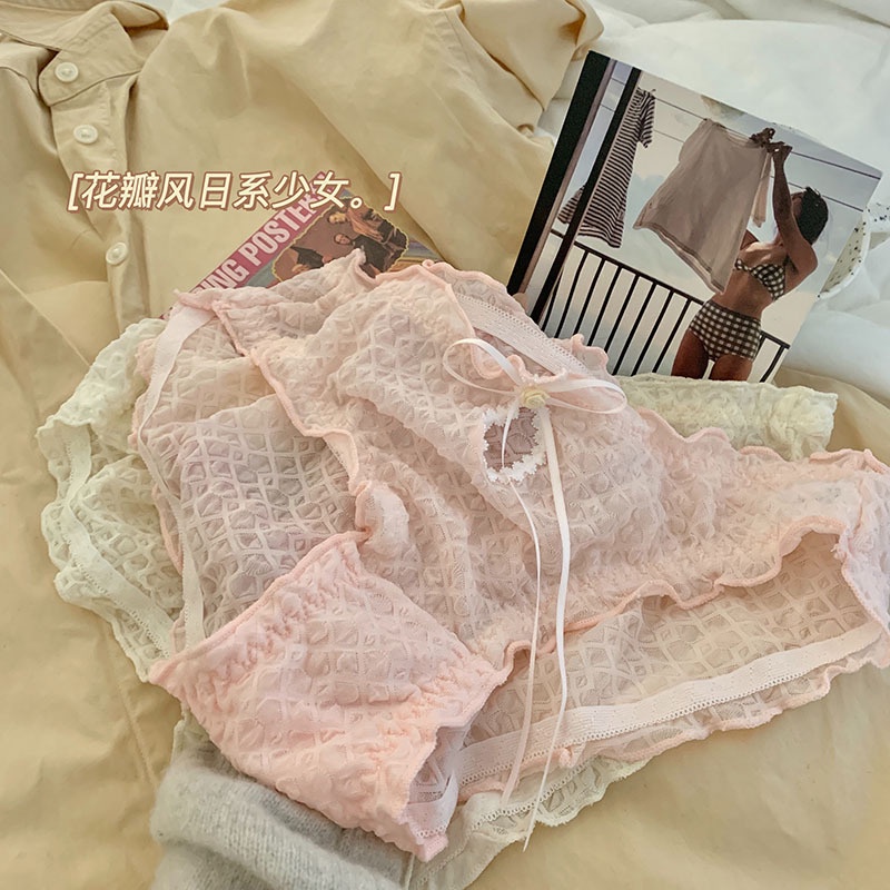 Quần Lót cotton Tinh Khiết Gợi Cảm Ngọt Ngào Màu Kem Cho Nữ