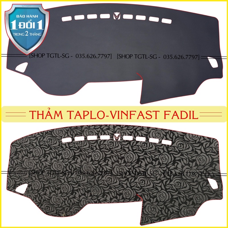 [Vinfast-Fadil 2020]  Thảm Taplo oto loại da vân gỗ,da cacbon,da nỉ đen và nhung lông cừu dày 3 lớp