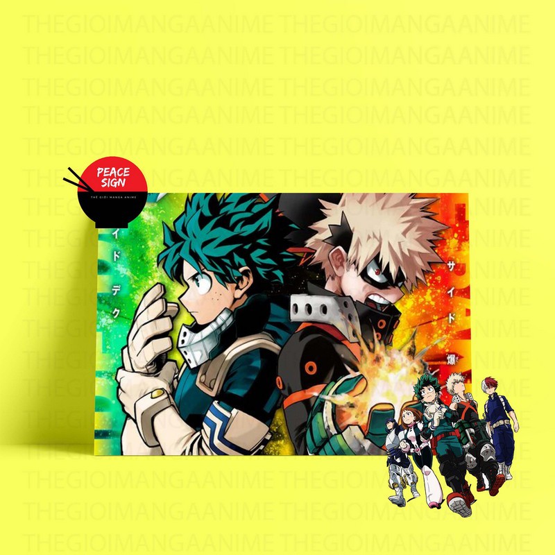 (50 mẫu) Tấm Postcard giấy 260gsm cao cấp HỌC VIỆN ANH HÙNG MY HERO ACADEMIA anime chibi ảnh đẹp nhiều mẫu