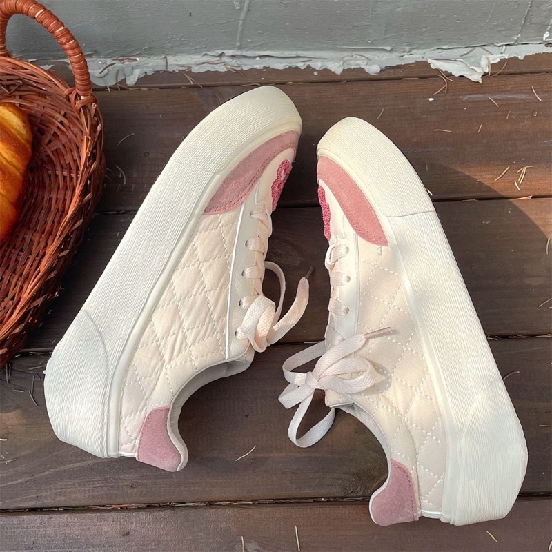 Giày thể thao nữ Ulzzang thêu hoa nhỏ dễ thương năng động trẻ trung hot trend đẹp