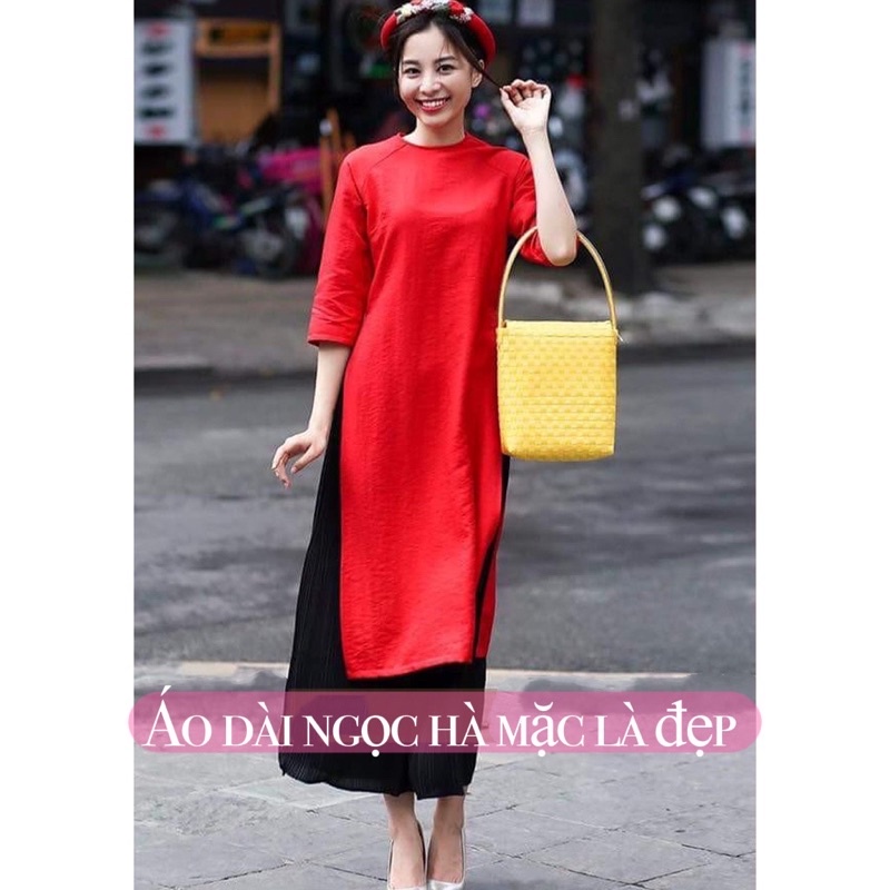 ÁO DÀI CÁCH TÂN NỮ CỔ TRÒN DÁNG SUÔNG TAY LỠ