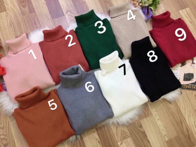 Hàng có sẵn áo thun len cổ cao ôm body như hình.