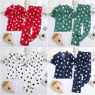 Pijama lụa tay ngắn quần dài y12