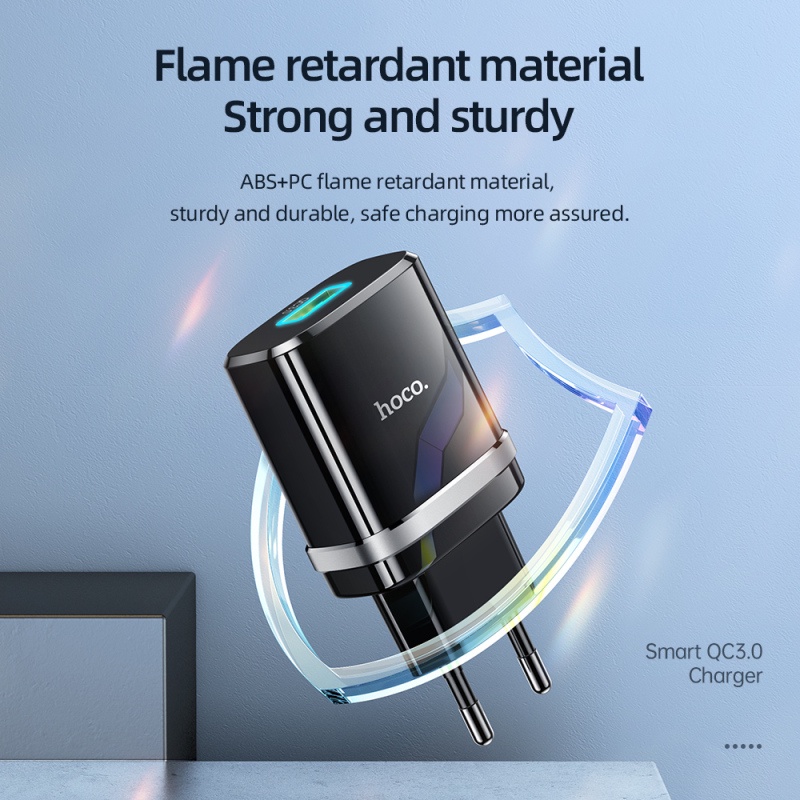 Củ sạc nhanh Hoco. C12Q 18W cho Xiaomi Redmi Samsung  5V3.1A