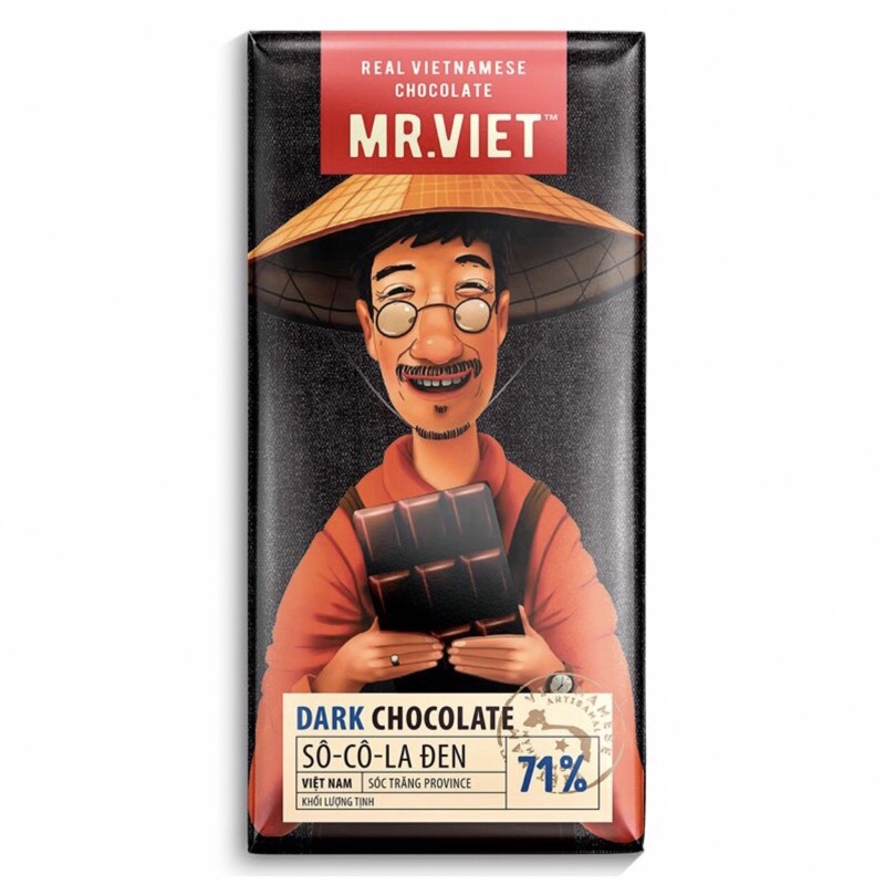 Socola dừa thơm/ xoài dừa/ đen Mr. việt 60g hàng chính hãng
