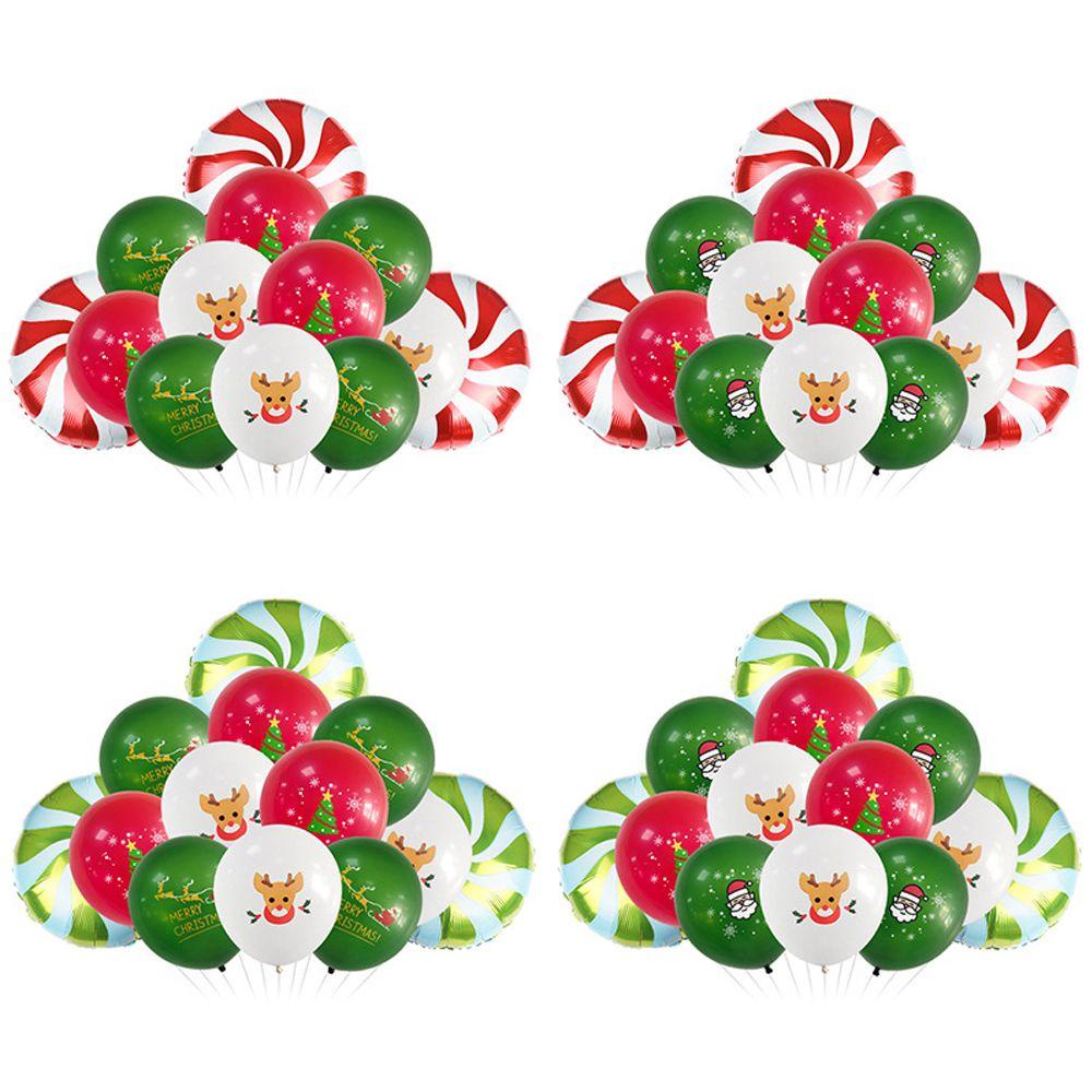 Set 1 13 Bong Bóng Cao Su Trang Trí Tiệc Sinh Nhật / Tiệc Giáng Sinh Màu Đỏ / Xanh Lá / Trắng