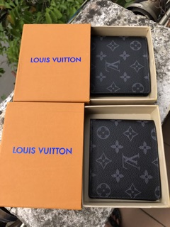 Ví nam ngắn hoa xám/nâu fullbox