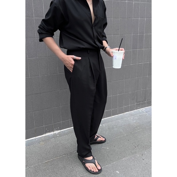 SIAM QUẦN ÂU LƯNG CAO ỐNG NHỎ VỚI 2 MÀU ĐEN VÀ KEMi