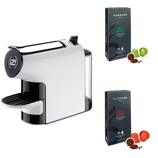 Máy pha cafe viên nén IZI trắng và 2 hộp cafe viên nén Carraro