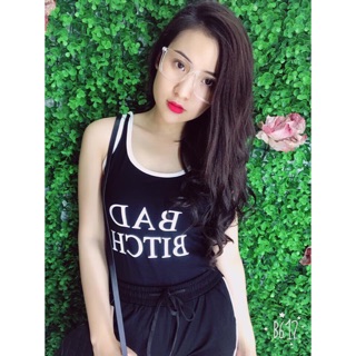 Áo sát nách in chữ 