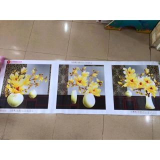 - Tranh đính đá hoa mộc lan ba bức df2499 (142*50)cm