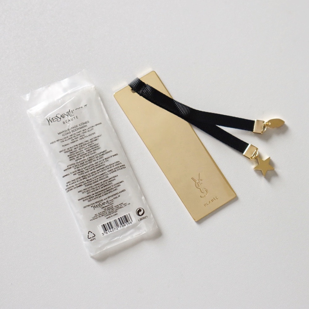 Vip Quà Tặng Y * L Bookmark Hình Chữ Nhật Bằng Kim Loại Tráng Gương Kèm Hộp Đựng