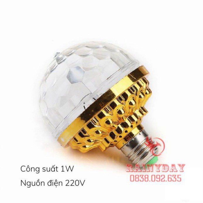 Đèn led xoay 7 màu vũ trường nháy chớp theo nhạc bay phòng sân khấu hiệu ứng 360 độ kèm đui cắm E27