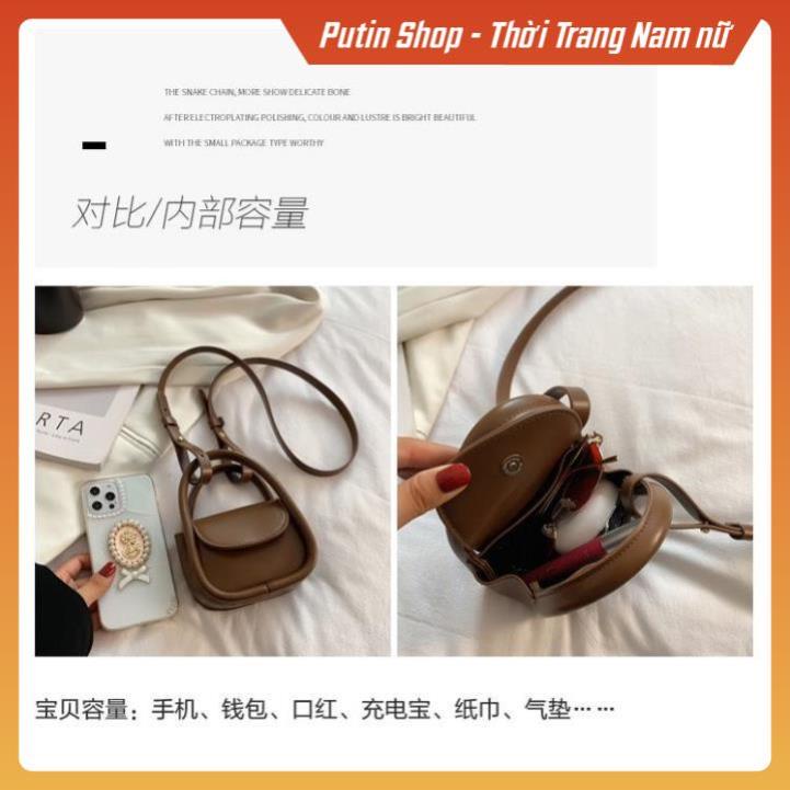 Túi đeo vai mini màu trơn phong cách Hàn Quốc, Túi xách đeo chéo màu đen kem trắng vàng xanh cầm tay baby hot