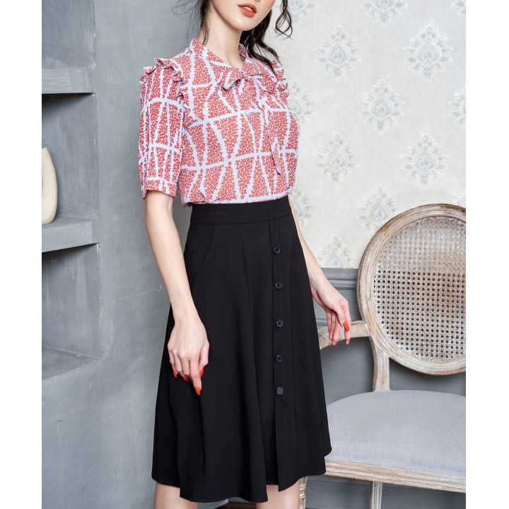 Áo Sơ mi nữ đep cao cấp 💖FREESHIP💖 Áo sơ mi nữ SA174A, cổ đức buộc nơ, tay phồng phối cánh tiên | BigBuy360 - bigbuy360.vn