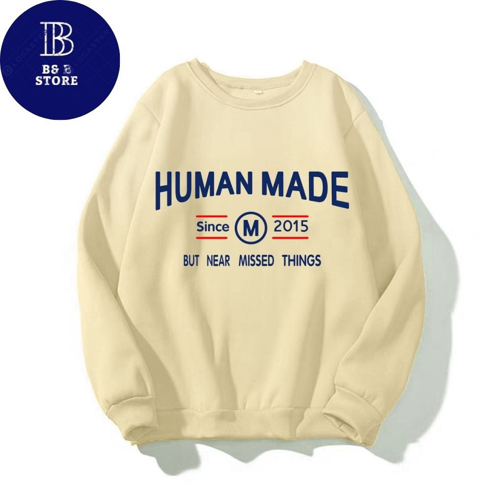 ÁO SWEATER NỈ UNISEX KHÔNG NÓN HUMAN MADE FORM DÀNH CHO CẢ NAM VÀ NỮ ÁO NỈ TAY DÀI CHẤT VẢI DÀY DẶN,GIỮ ẤM TỐT