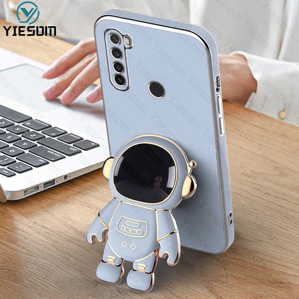 Ốp Điện Thoại Silicon Mềm Có Giá Đỡ Hình Vuông Mạ Sang Trọng Cho Xiaomi Redmi Note 8 8T 7 5 Pro Redmi 7 5 Plus