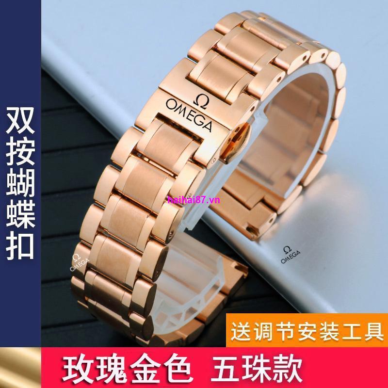Dây Đeo Đồng Hồ Omega Bằng Thép Không Gỉ 20mm Họa Tiết Bướm Bay Hà Mã Cho Nam Và Nữ