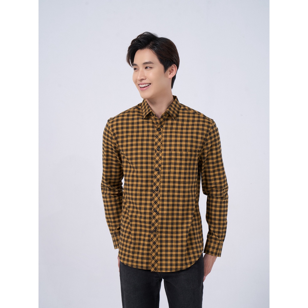 Áo sơ mi nam YODY dài tay có túi ngực họa tiết kẻ caro basic SMM4063